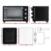 Devanti 30L Convection Oven Electric Fryer Ovens 1600W
